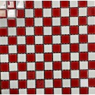 PASTILHA ADESIVA VERMELHO E BRANCO XADREZ 30X30